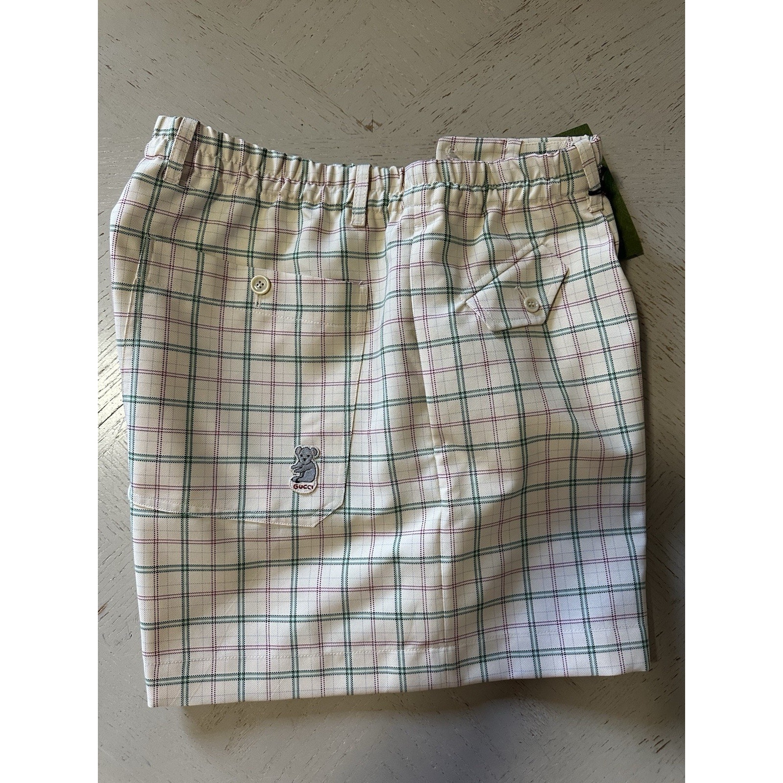 Gucci Mens Drawstring Short Pants Milk/Green Size 32 Us/48 Eu 742783 Nwt $890